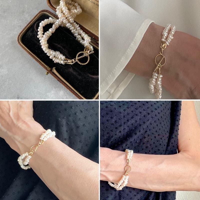 <img class='new_mark_img1' src='https://img.shop-pro.jp/img/new/icons23.gif' style='border:none;display:inline;margin:0px;padding:0px;width:auto;' />2Ϣ øѡ ֥쥹å Хå ѡ ֥쥹å  ۥ磻 γ ѡ 14KGF