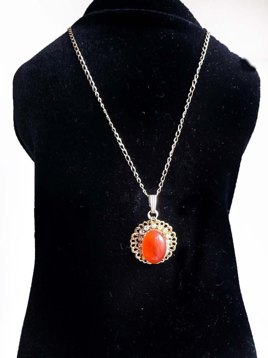   オレンジペンダントネックレス po180730-3e.jpg