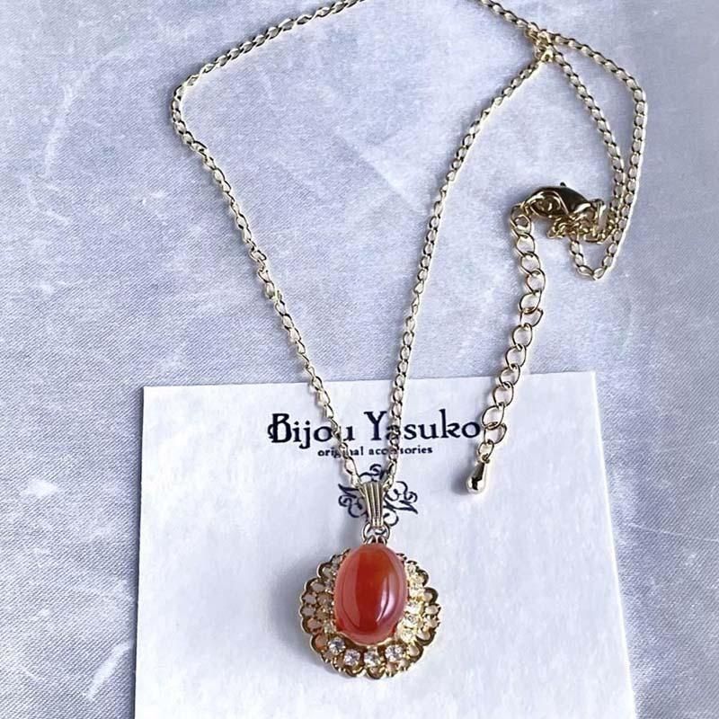   オレンジペンダントネックレス ak2258a.jpg