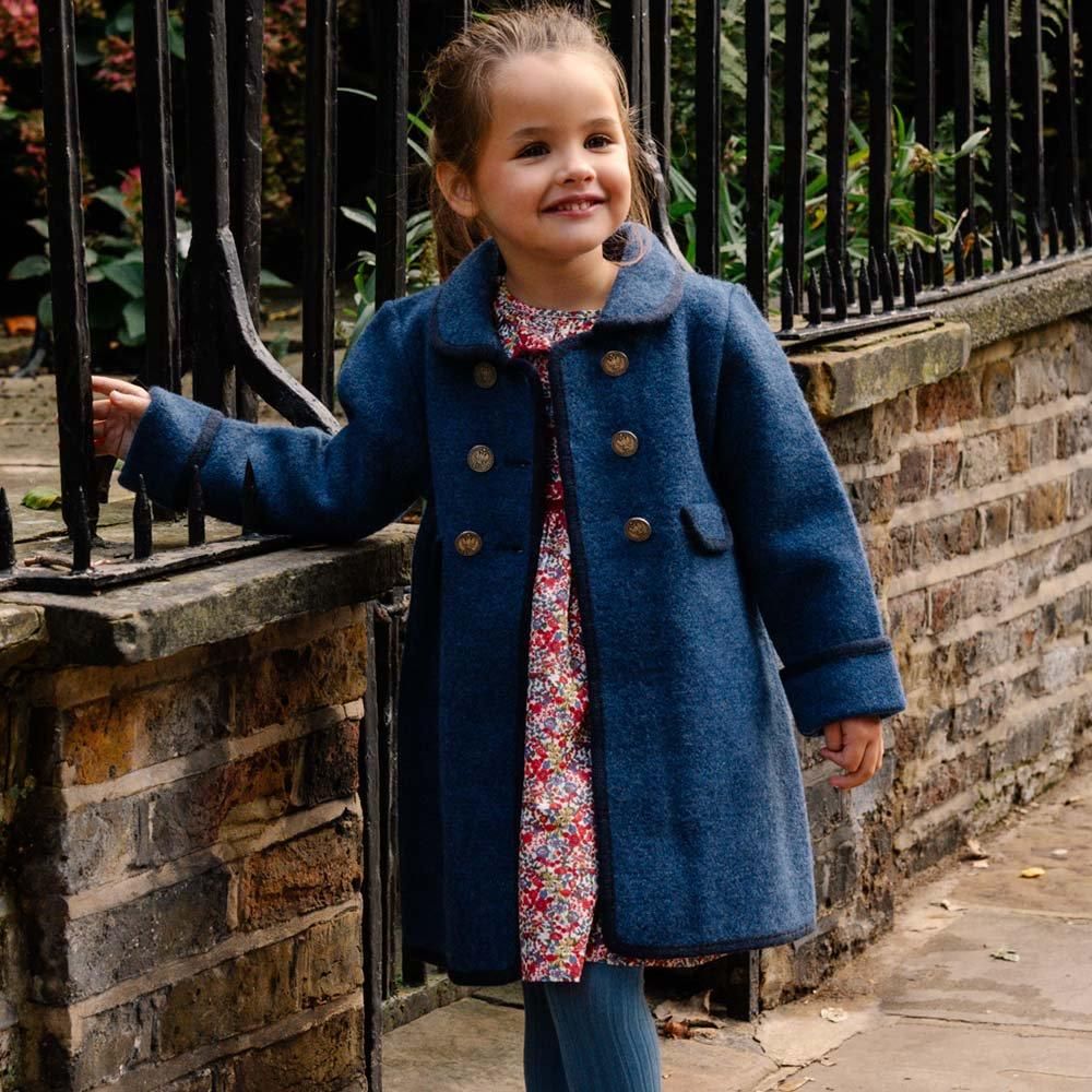 Amaia Kids - Razorbil coat - Blue アマイアキッズ - ウールコート