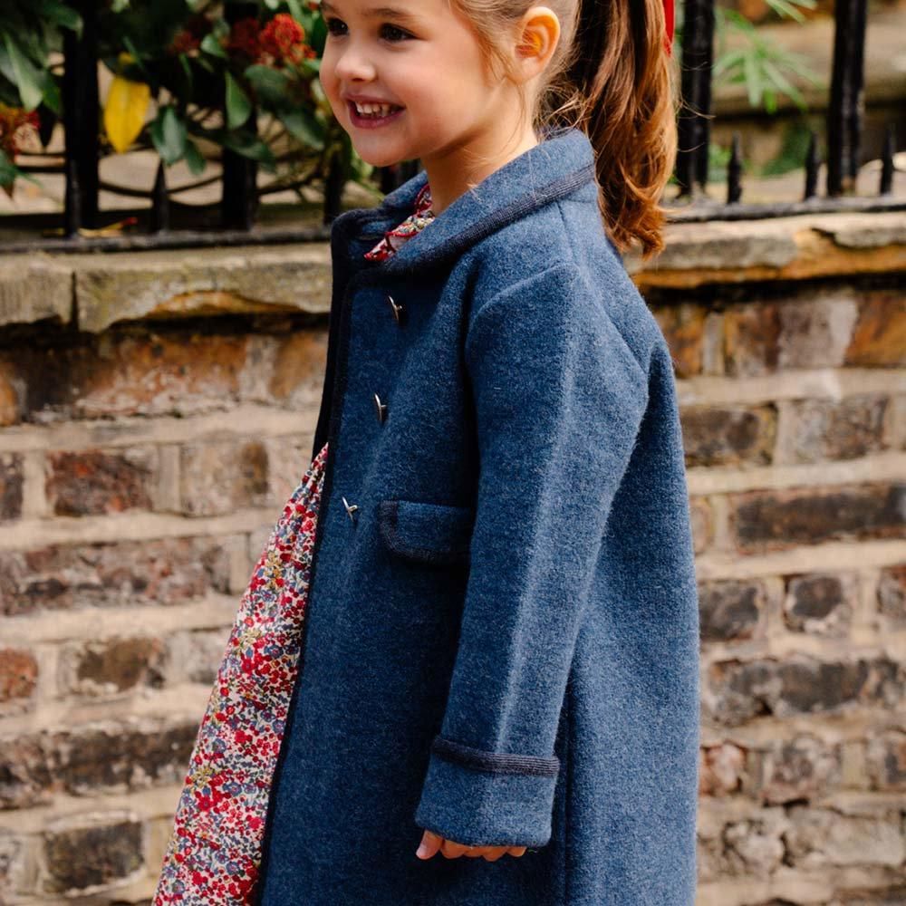 Amaia Kids - Razorbil coat - Blue アマイアキッズ - ウールコート