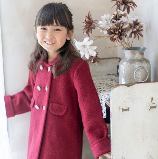 Amaia Kids - Razorbil coat - Burgundy アマイアキッズ - ウールコート