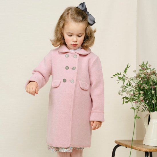 Amaia Kids - Razorbil coat - Pink アマイアキッズ - ウールコート