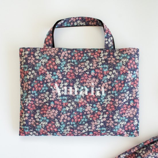 Amaia Kids - Liberty floral bag アマイアキッズ - リバティプリント花柄チャコールバッグ
