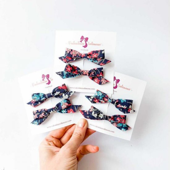 Amaia Kids - Hair clips - Liberty Charcoal アマイアキッズ - リバティヘアクリップ