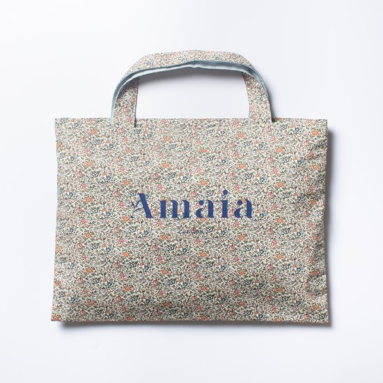 Amaia Kids - Liberty floral bag アマイアキッズ - リバティプリント花柄ベージュバッグ