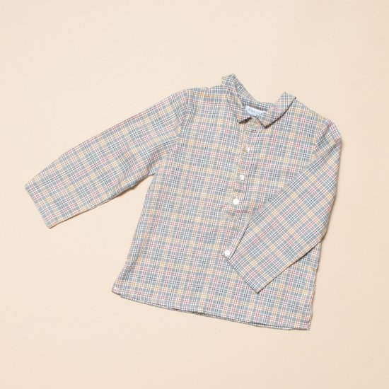 Amaia Kids - Oliver shirt - Grey tartan アマイアキッズ - チェック柄長袖シャツ