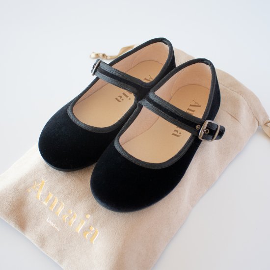 Amaia Kids - Mary Jane shoes - Black velvet ޥå - ٥塼