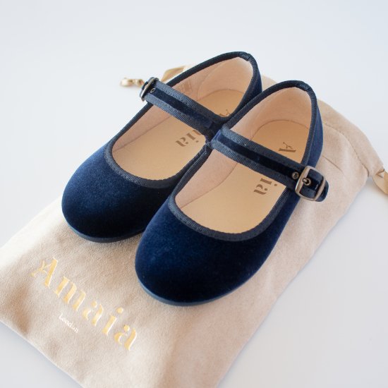 Amaia Kids - Mary Jane shoes - Navy velvet ޥå - ٥塼