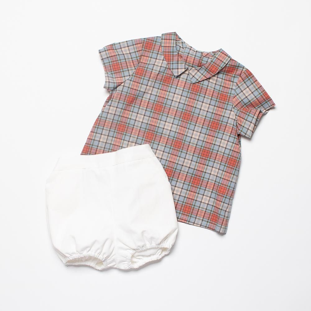 【残りわずか】 Kids Amaia - アマイアキッズ tartan Red/Blue - shirt Mallard フォーマル・ドレス・スーツ