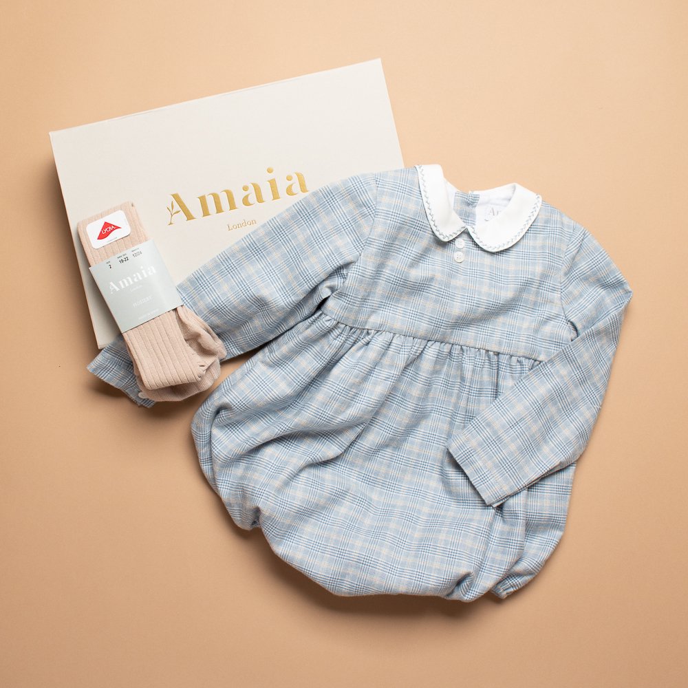 Amaia Kids - Alex romper - Blue checks ޥå - ɽꥫߥѡ