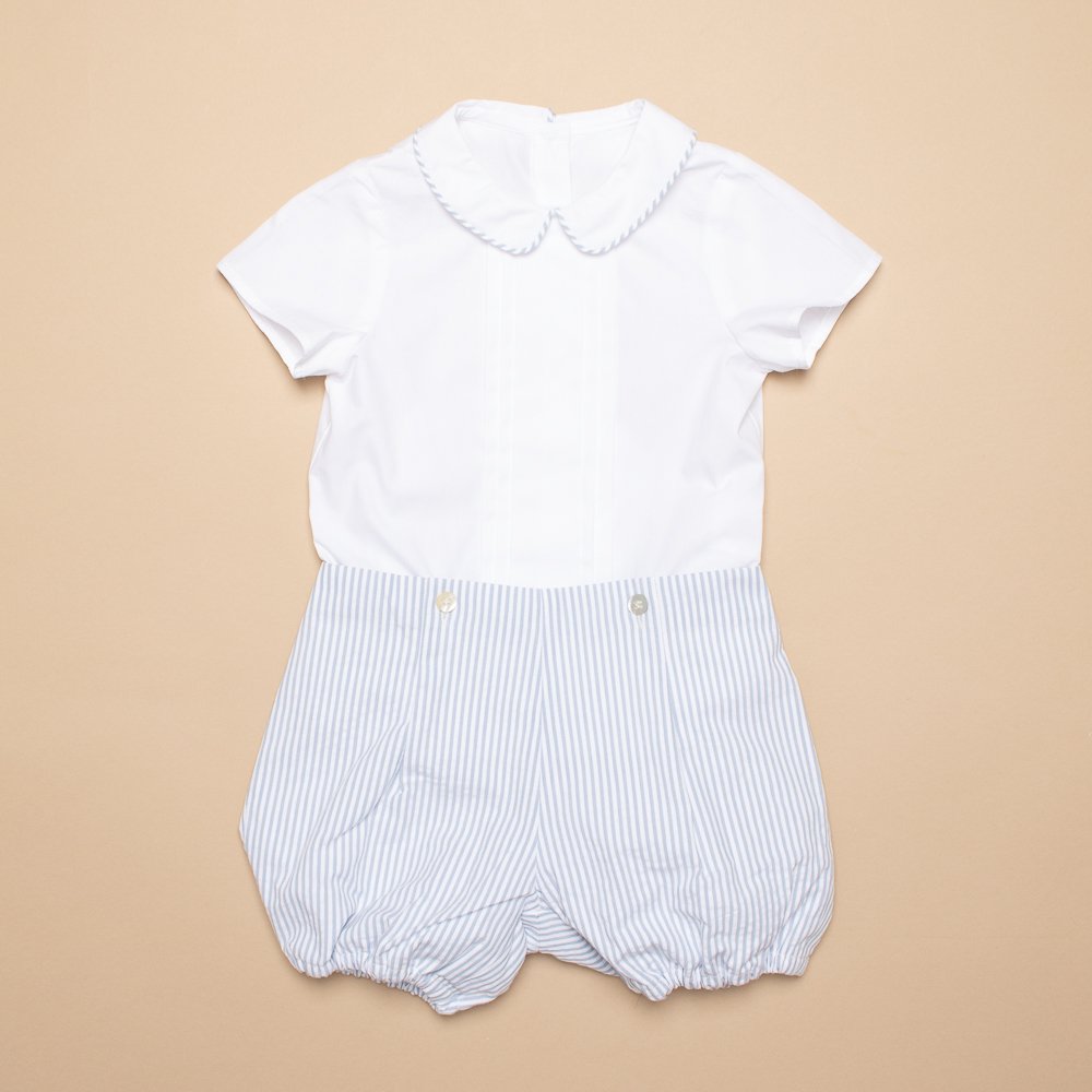 <img class='new_mark_img1' src='https://img.shop-pro.jp/img/new/icons14.gif' style='border:none;display:inline;margin:0px;padding:0px;width:auto;' />Amaia Kids - Louis set - Baby grey stripe アマイアキッズ - ベビーセットアップ