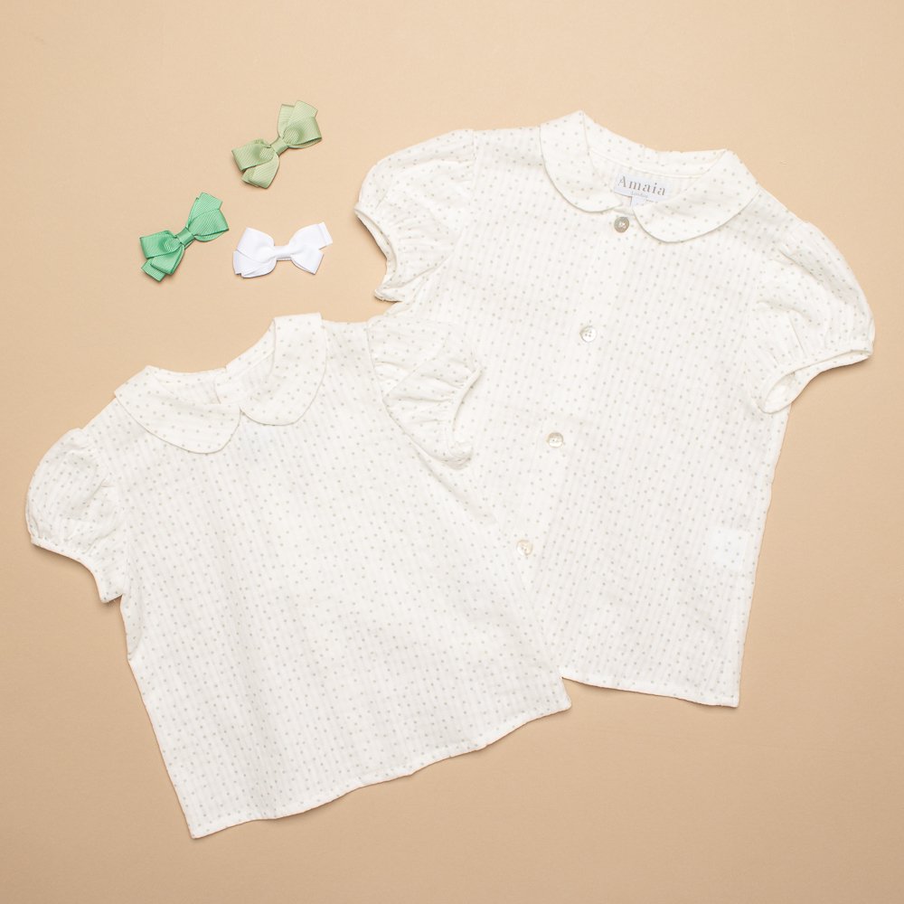 <img class='new_mark_img1' src='https://img.shop-pro.jp/img/new/icons14.gif' style='border:none;display:inline;margin:0px;padding:0px;width:auto;' />Amaia Kids - Coline blouse - Polkadot (Baby/Girl) アマイアキッズ - 水玉ブラウス