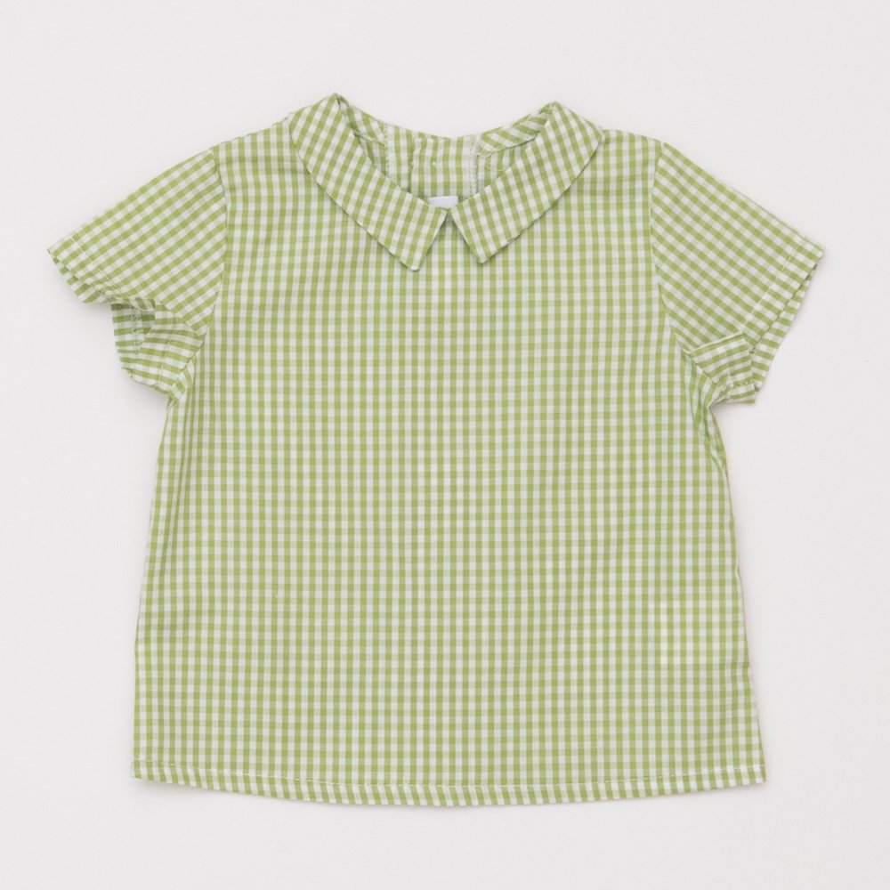 Amaia Kids - Mallard shirt - Apple green gingham check アマイアキッズ - シャツ