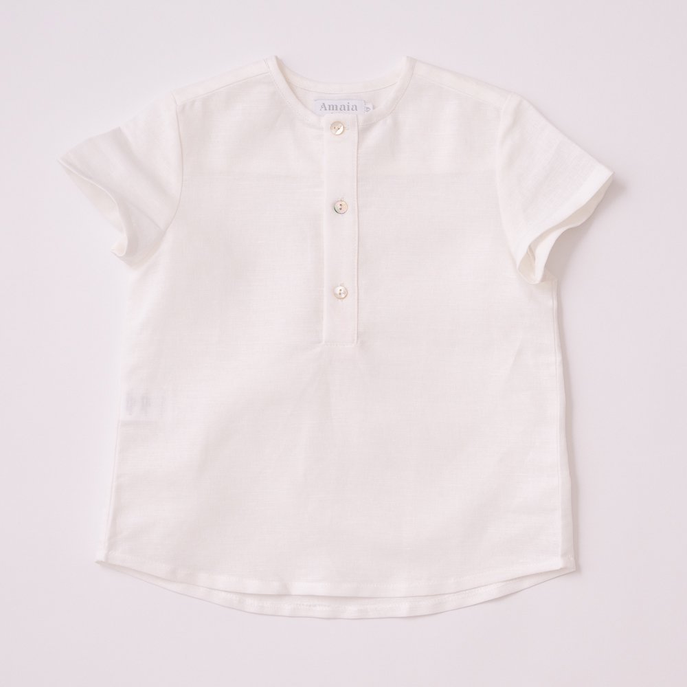 Amaia Kids - Victor shirt - Off White ޥå - Ⱦµ