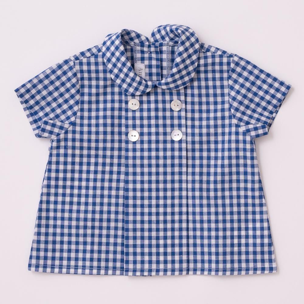 Amaia Kids - Max shirt - Blue gingham check アマイアキッズ Amaia Kids - Max shirt - Blue gingham check アマイアキッズ