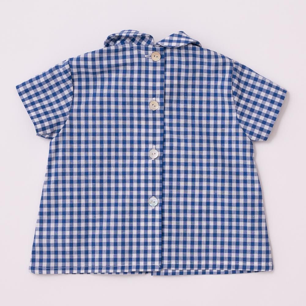 Amaia Kids - Max shirt - Blue gingham check アマイアキッズ Amaia Kids - Max shirt - Blue gingham check アマイアキッズ