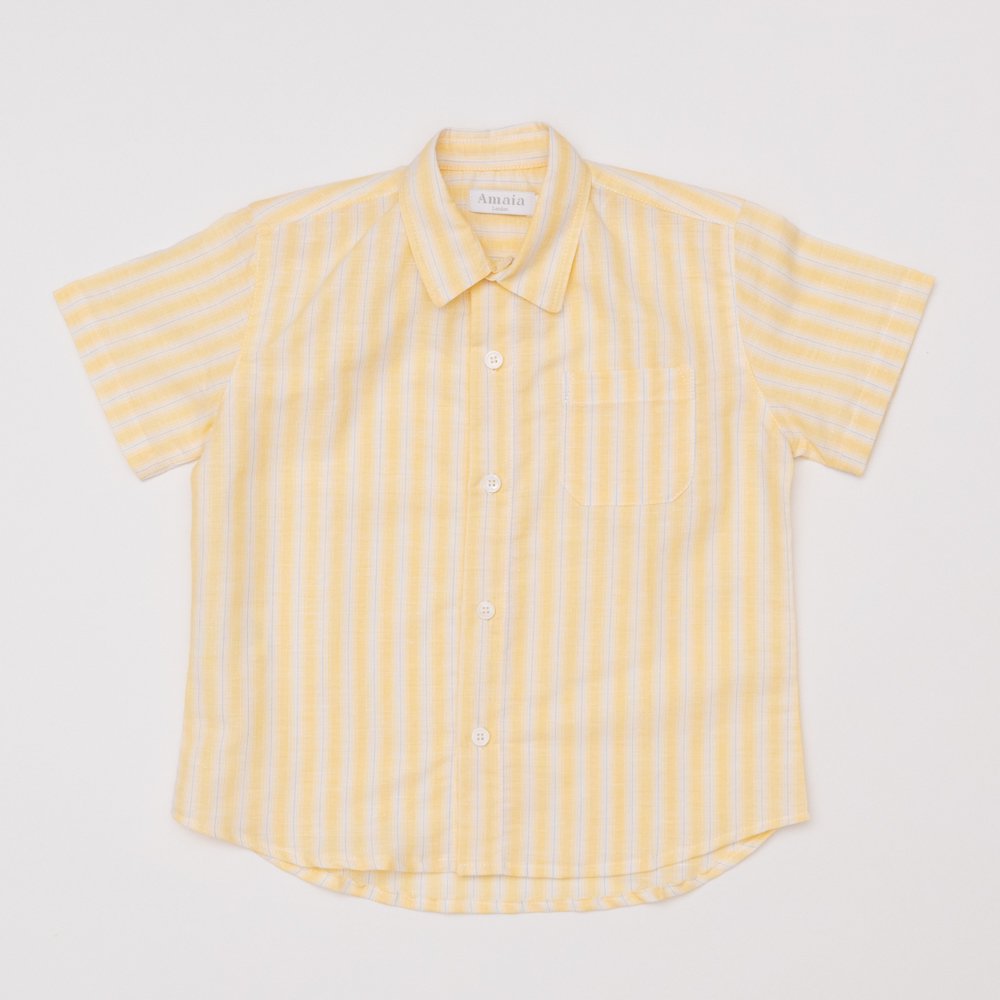 <img class='new_mark_img1' src='https://img.shop-pro.jp/img/new/icons14.gif' style='border:none;display:inline;margin:0px;padding:0px;width:auto;' />Amaia Kids - Ralph shirt - Yellow stripe アマイアキッズ - シャツ