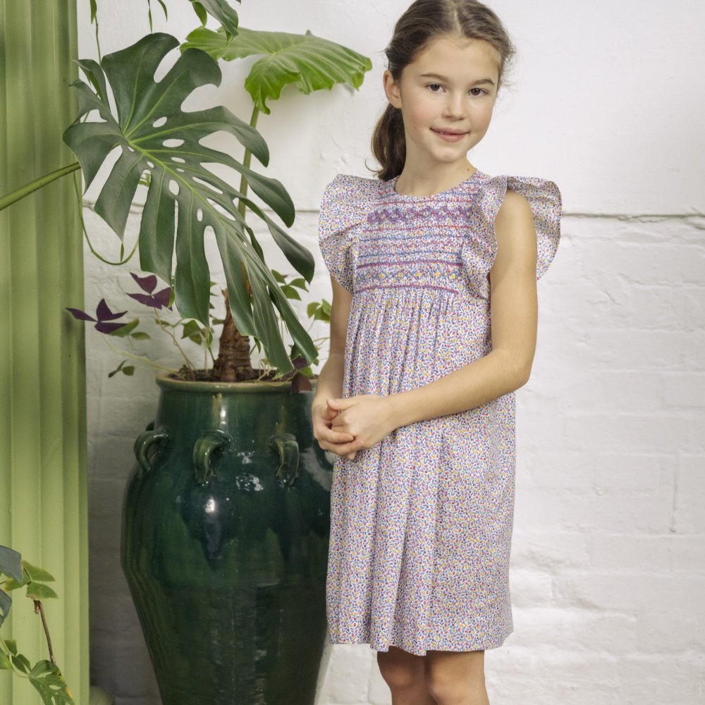<img class='new_mark_img1' src='https://img.shop-pro.jp/img/new/icons14.gif' style='border:none;display:inline;margin:0px;padding:0px;width:auto;' />Amaia Kids - Amelie dress - Liberty multico floral アマイアキッズ - ワンピース