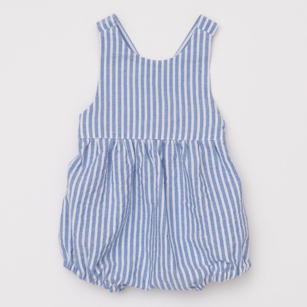 <img class='new_mark_img1' src='https://img.shop-pro.jp/img/new/icons14.gif' style='border:none;display:inline;margin:0px;padding:0px;width:auto;' />Amaia Kids - Rulo romper - Blue stripe アマイアキッズ - ベビーサロペット