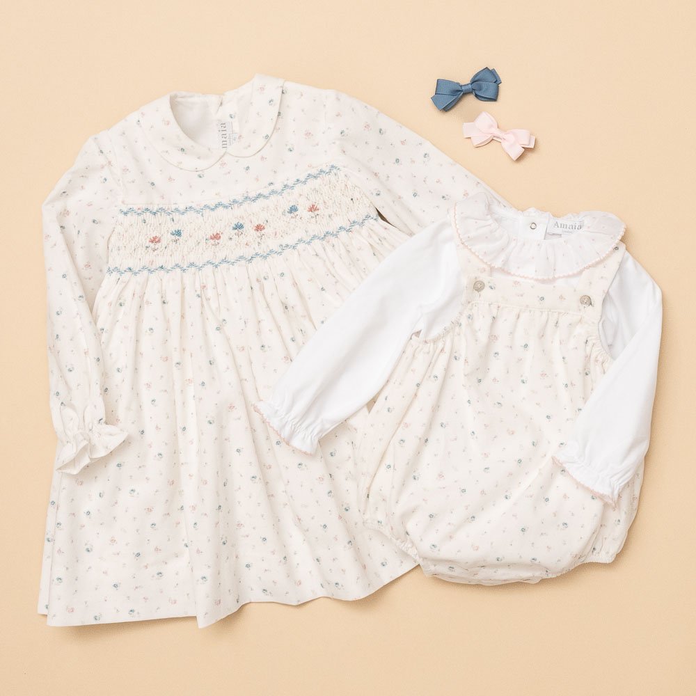 Amaia Kids - Melly dress - White mini floral アマイアキッズ 
