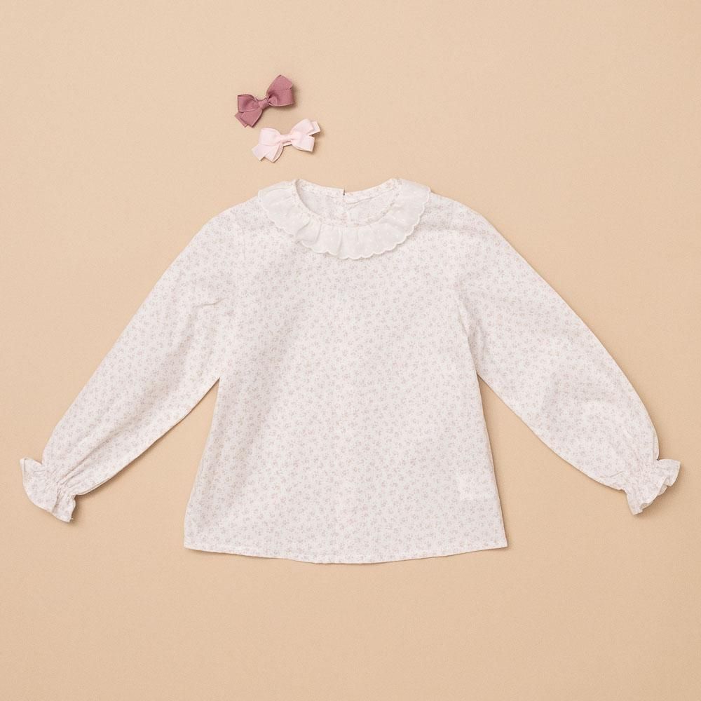 Amaia Kids - Amelia blouse - Pink mini flower アマイアキッズ - 花