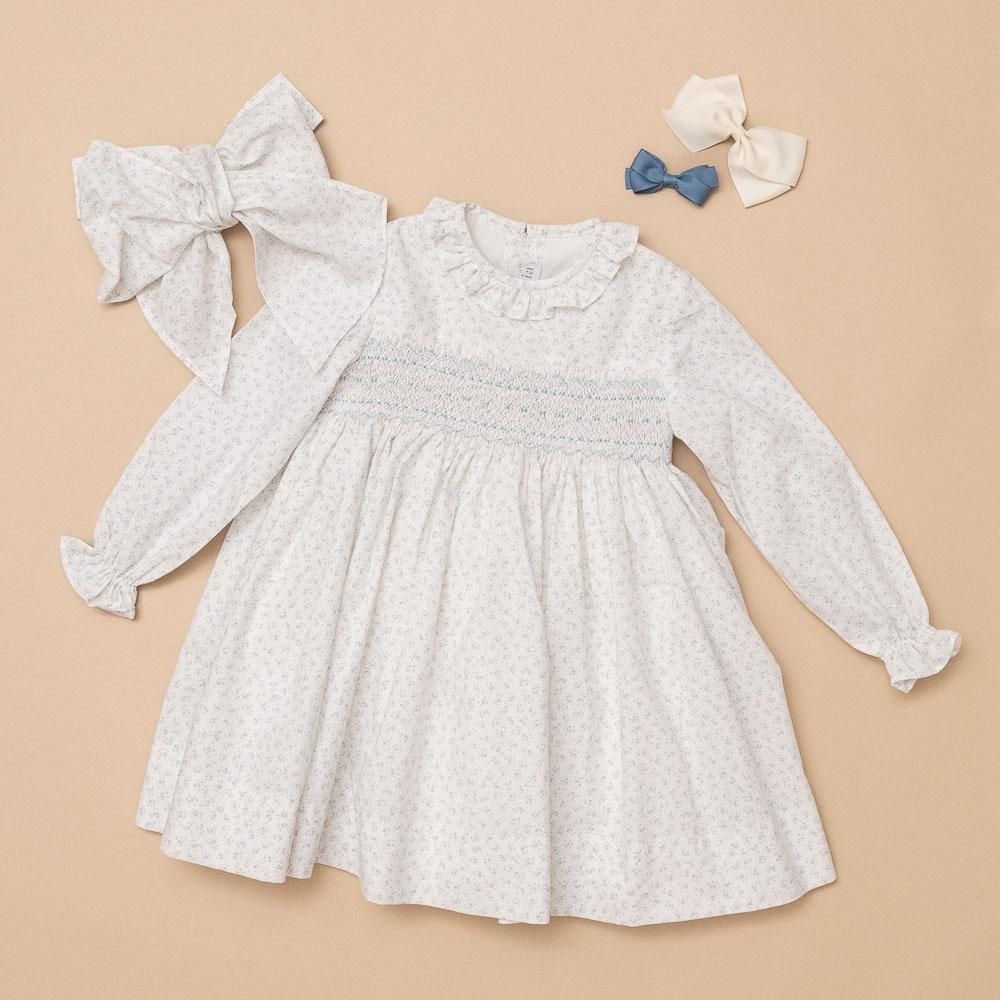 Amaia Kids - Moohren dress - Blue mini flower アマイアキッズ 