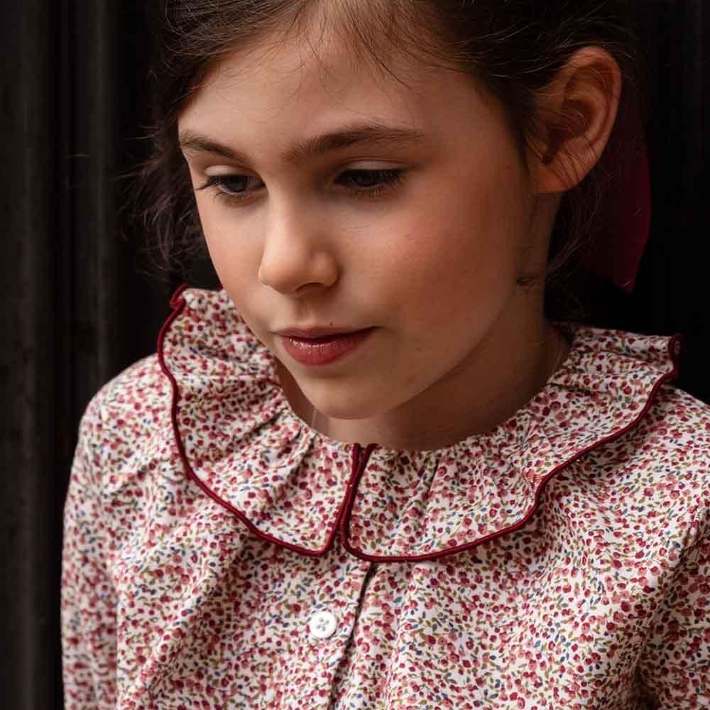 Amaia Kids - Amelia blouse - Pink mini flower アマイアキッズ