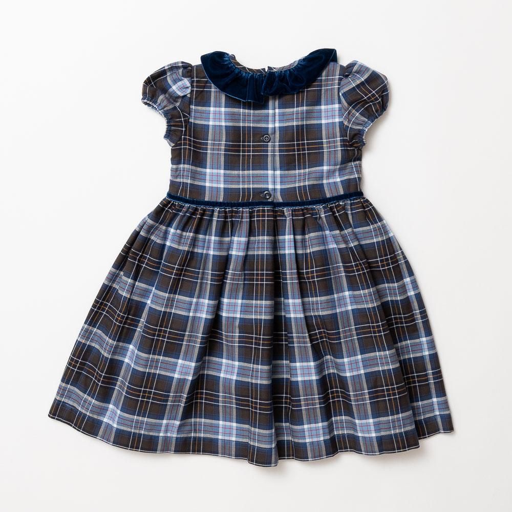 Amaia Kids - Raisin dress - Blue tartan アマイアキッズ - チェック