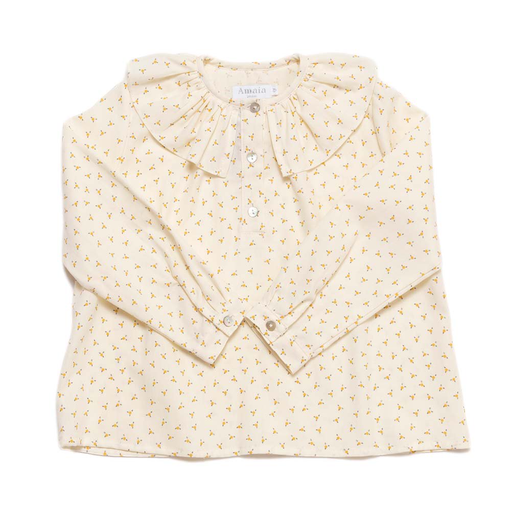 Amaia Kids - Champs-elysees blouse - Mustard mini floral アマイアキッズ - ブラウス