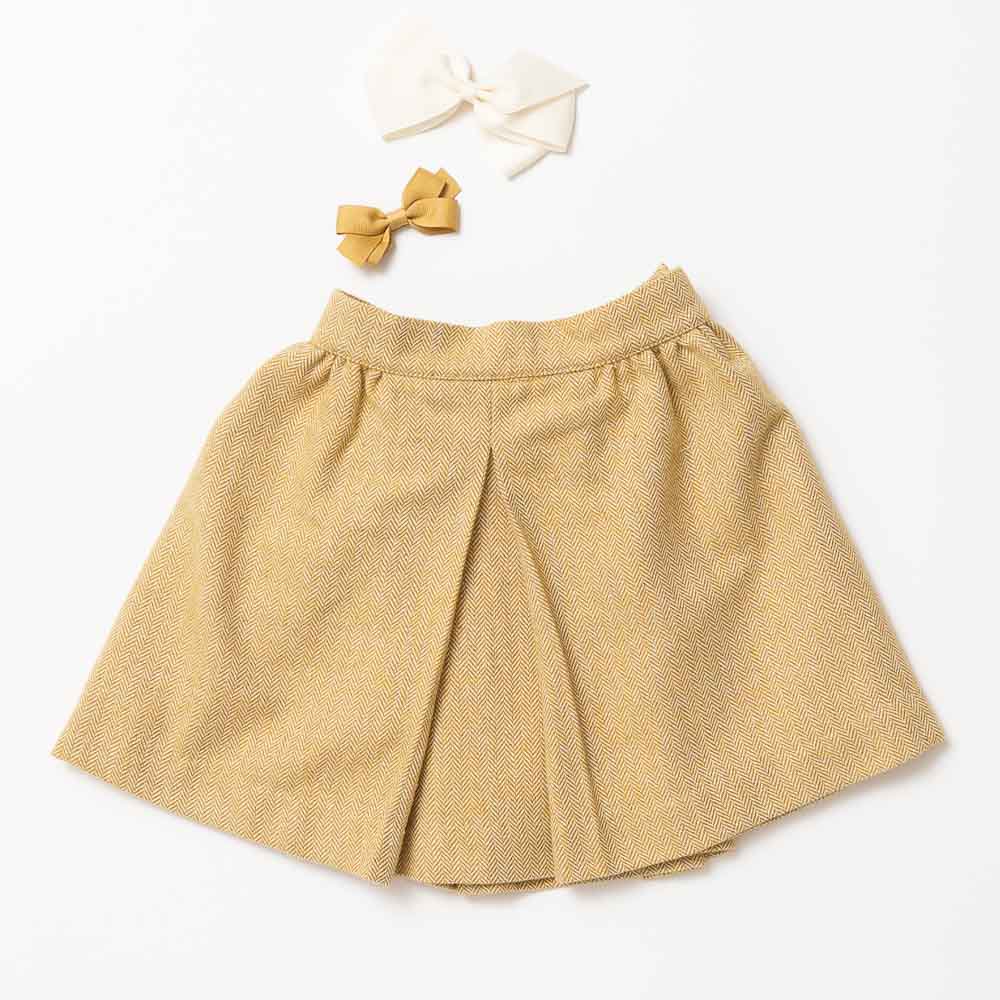 <img class='new_mark_img1' src='https://img.shop-pro.jp/img/new/icons14.gif' style='border:none;display:inline;margin:0px;padding:0px;width:auto;' />Amaia Kids - Vally skirt - Mustard tweed アマイアキッズ - スカート