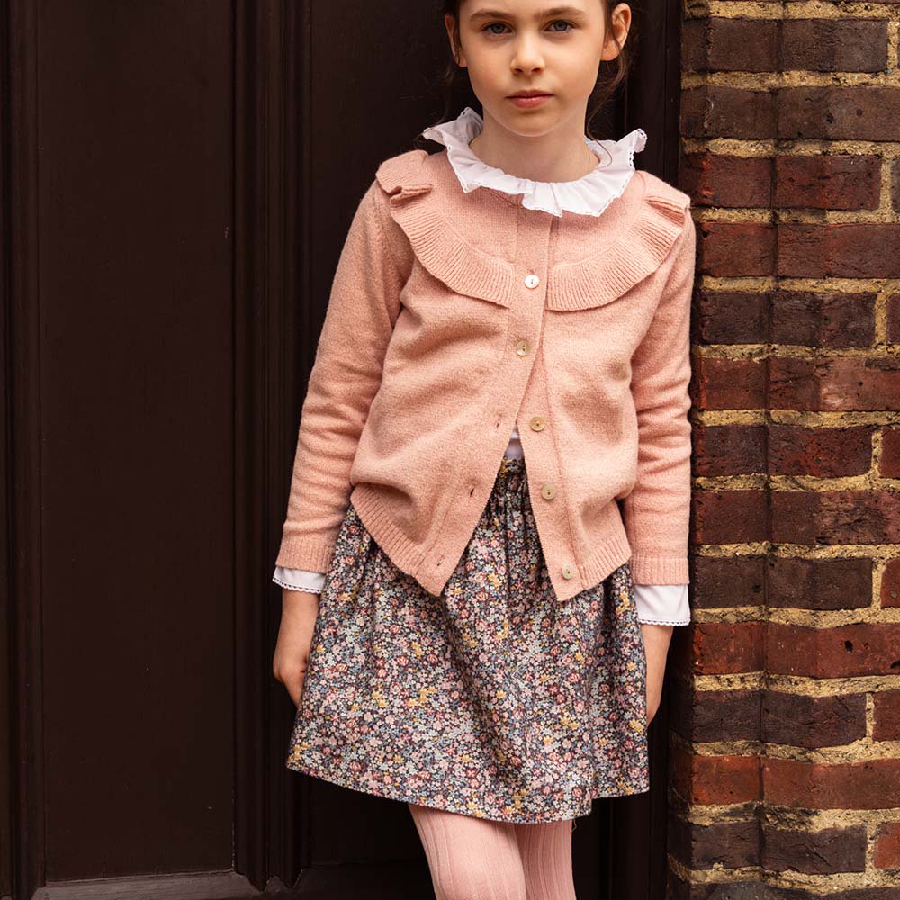 Amaia Kids - Pestana skirt - Multico floral velvet アマイアキッズ
