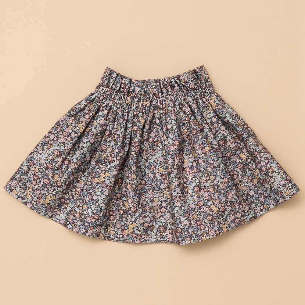 Amaia Kids - Pestana skirt - Multico floral velvet アマイアキッズ - ベルベット素材スカート