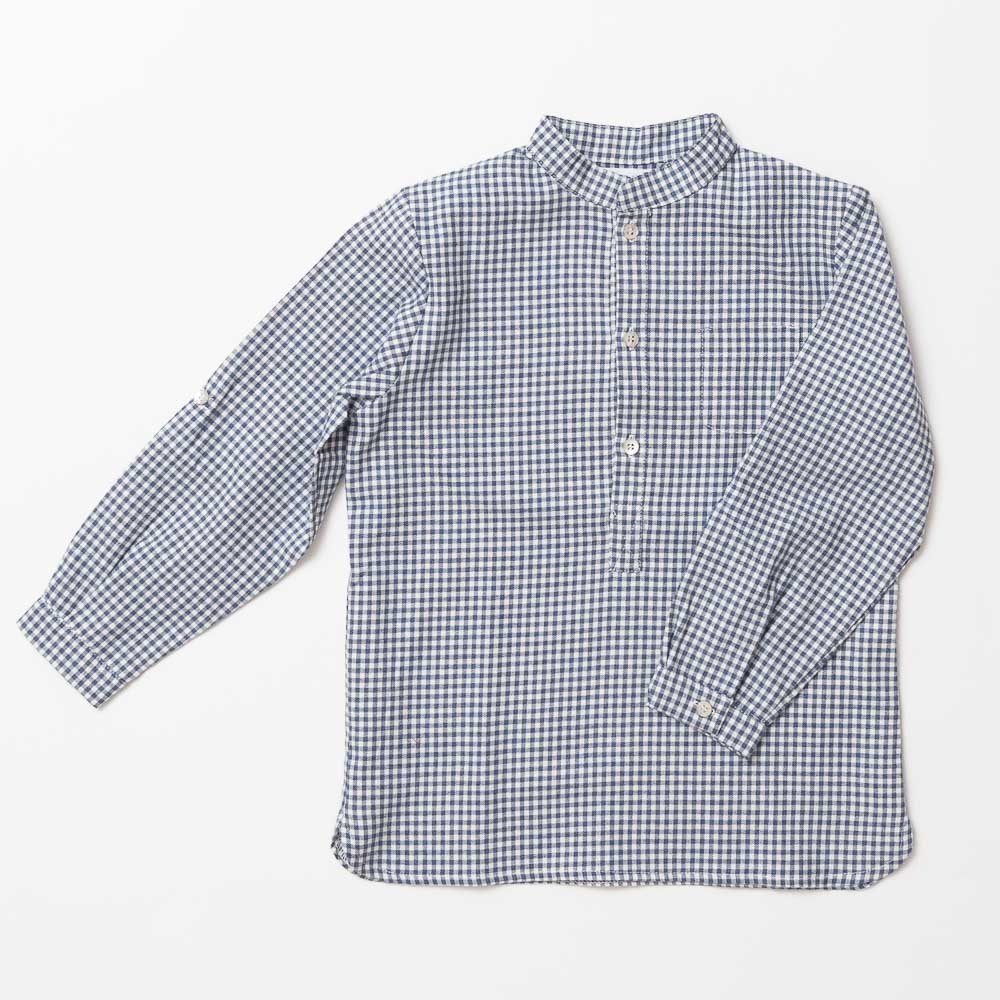 <img class='new_mark_img1' src='https://img.shop-pro.jp/img/new/icons14.gif' style='border:none;display:inline;margin:0px;padding:0px;width:auto;' />Amaia Kids - Pereprine shirt - Blue check アマイアキッズ - チェック柄長袖シャツ