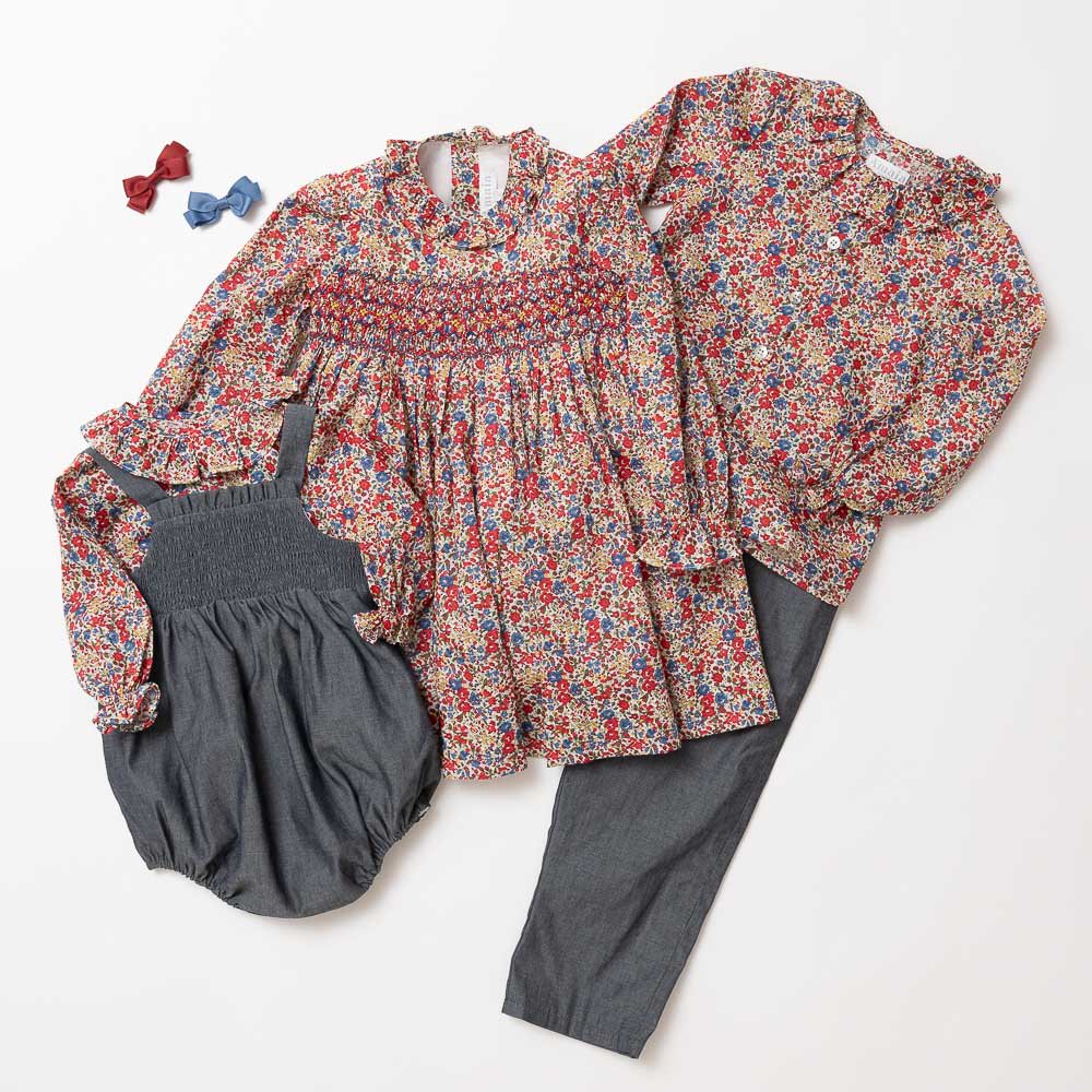 Amaia Kids - Moohren dress - Liberty Red/Blue アマイアキッズ