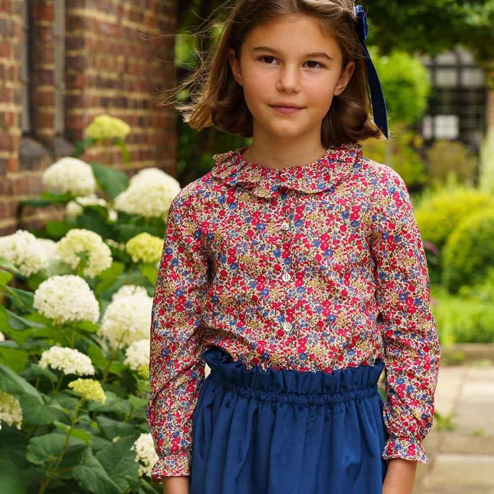 Amaia Kids - Amelia blouse - Liberty Red/Blue アマイアキッズ 