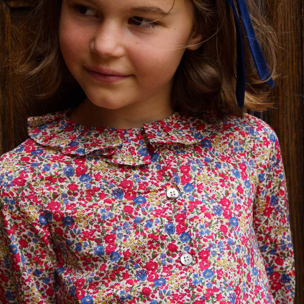 Amaia Kids - Amelia blouse - Liberty Red/Blue アマイアキッズ 