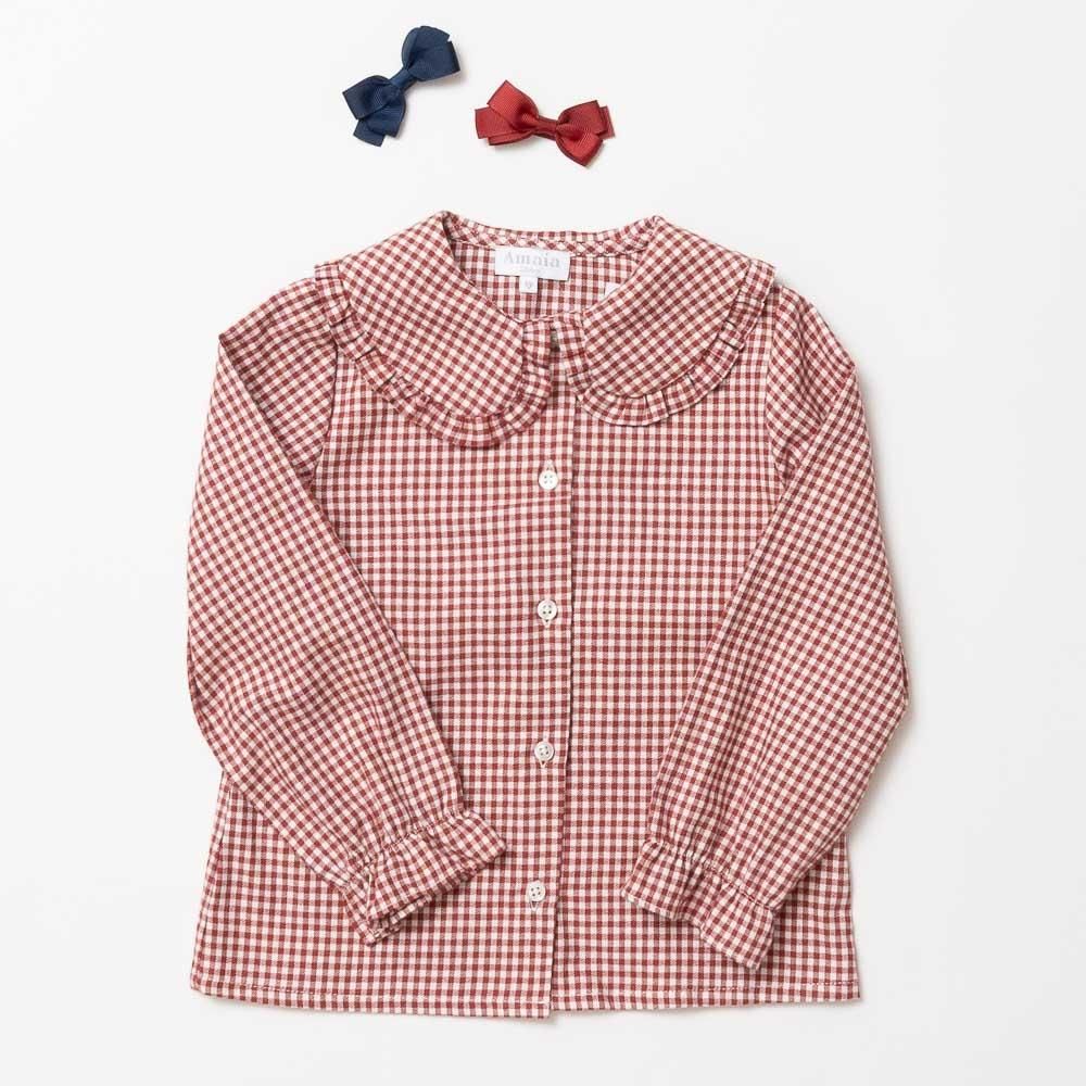 Amaia Kids - Gaya top - Red check アマイアキッズ - チェック柄ブラウス, - アマイアキッズ | Amaia  Kids日本公式オンラインショップ | ベビー服・子供服通販