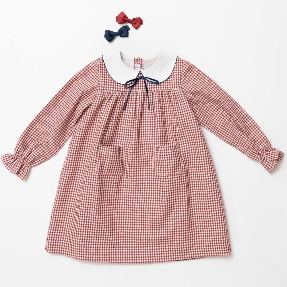 Amaia Kids - Pepa new dress - Red check アマイアキッズ - チェック