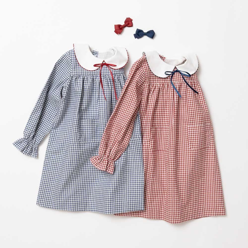 Amaia Kids - Pepa new dress - Red check アマイアキッズ - チェック