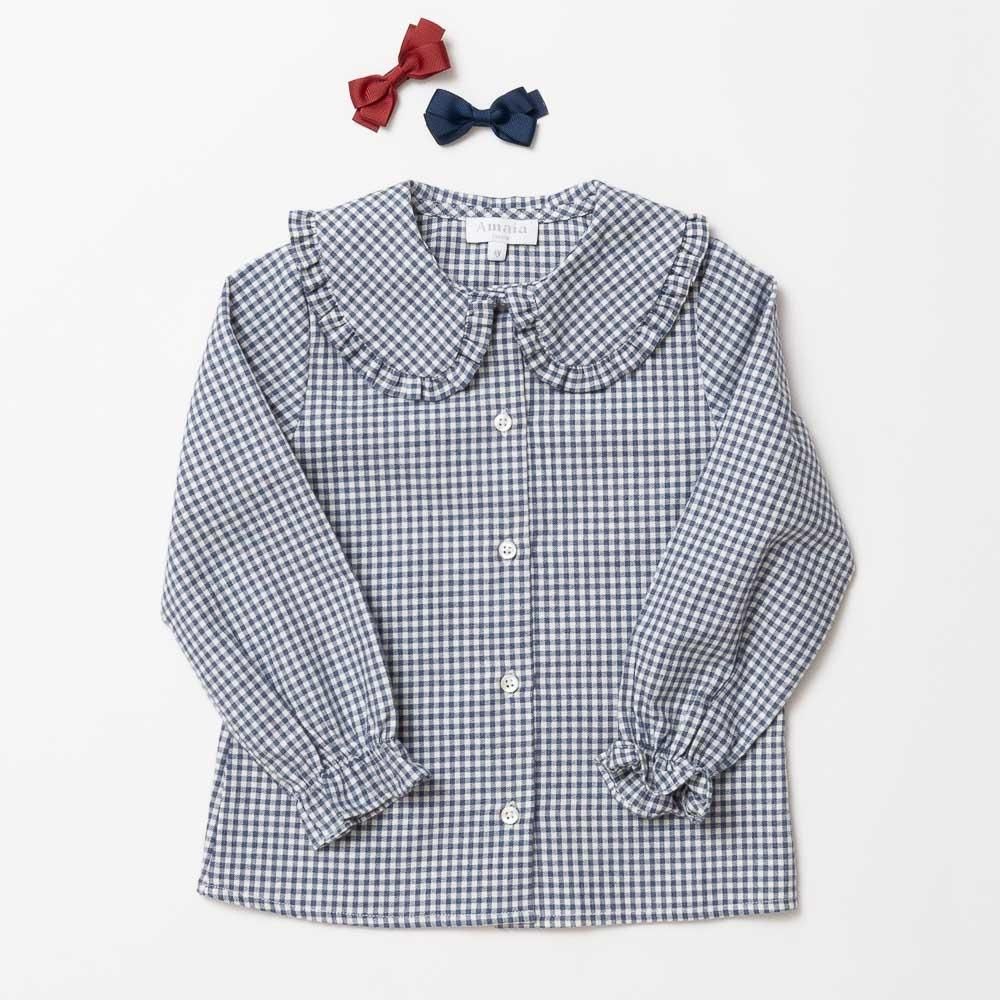 Amaia Kids - Gaya top - Blue check アマイアキッズ - チェック柄ブラウス, - アマイアキッズ | Amaia  Kids日本公式オンラインショップ | ベビー服・子供服通販