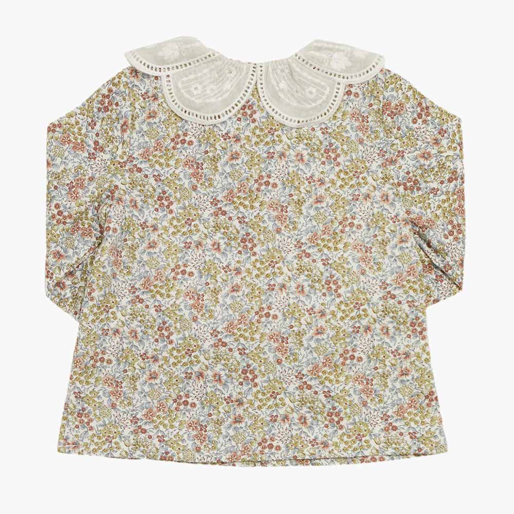 Amaia Kids - Nina blouse - Green chestnut floral アマイアキッズ