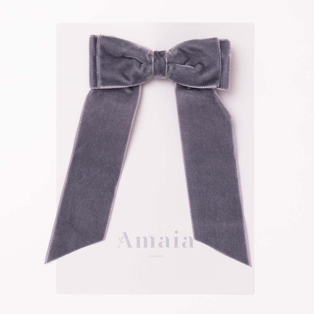アマイアキッズ3y Amaia Kids - Velvet Long Tail Hair Bows アマイアキッズ