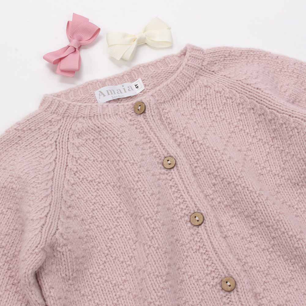 Amaia Kids - Cecile cardigan - Pink アマイアキッズ - カーディガン ...