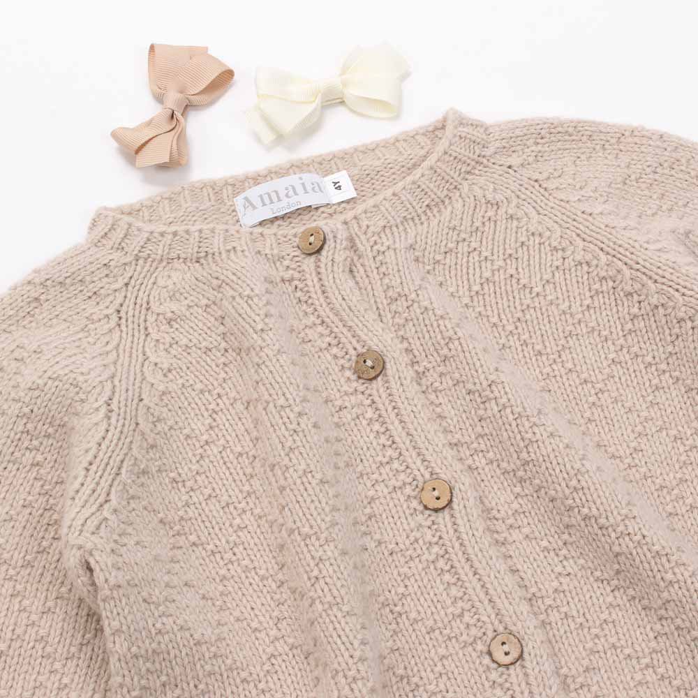 Amaia Kids - Cecile cardigan - Beige アマイアキッズ - カーディガン 