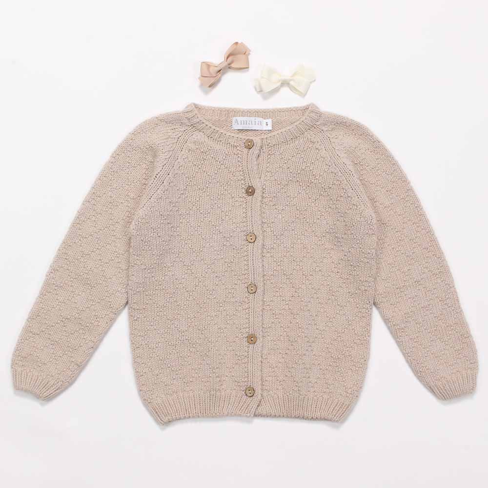 <img class='new_mark_img1' src='https://img.shop-pro.jp/img/new/icons14.gif' style='border:none;display:inline;margin:0px;padding:0px;width:auto;' />Amaia Kids - Cecile cardigan - Beige アマイアキッズ - カーディガン