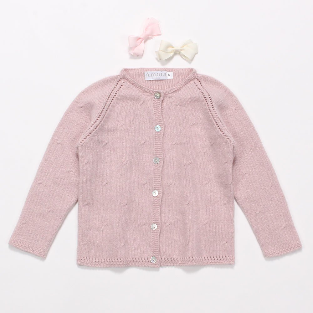<img class='new_mark_img1' src='https://img.shop-pro.jp/img/new/icons14.gif' style='border:none;display:inline;margin:0px;padding:0px;width:auto;' />Amaia Kids - Puce cardigan - Pink アマイアキッズ - ベビーカーディガン