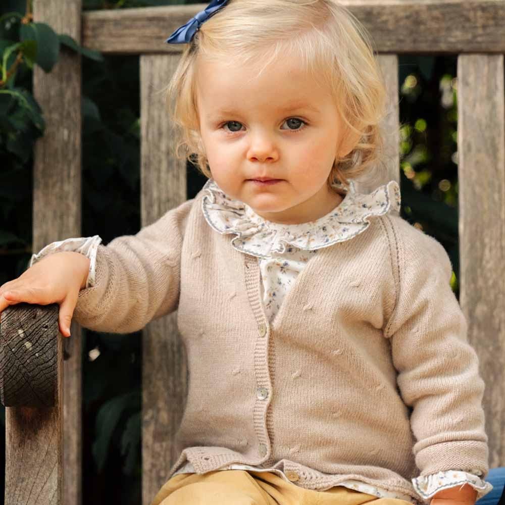 Amaia Kids - Puce cardigan - White アマイアキッズ - ベビー