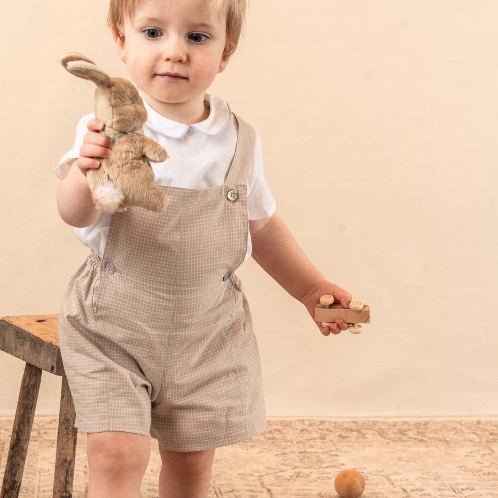 アマイアキッズ - コーデュロイサロペットAmaia Kidsロンパース8090 50%OFF】Amaia Kids - Hector dungaree - Beige mini check