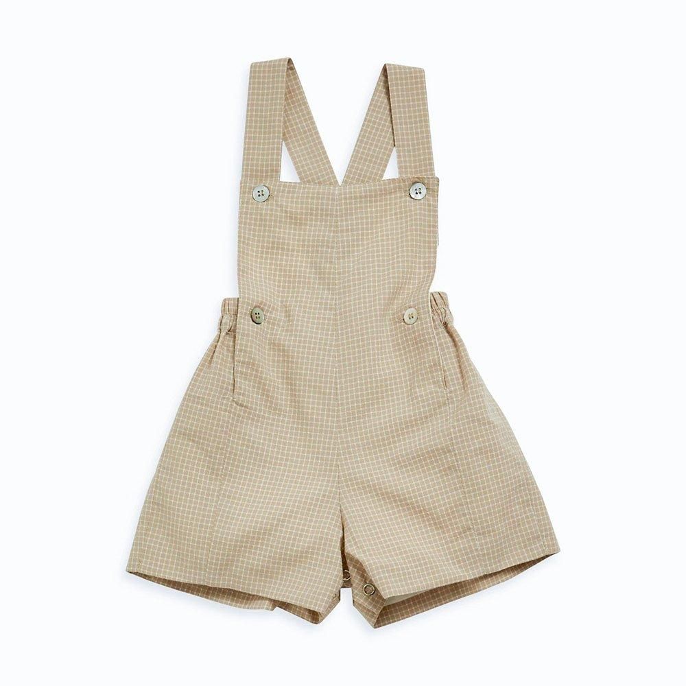 Amaia Kids - Hector dungaree - Beige mini check ޥå - ٥ӡڥå